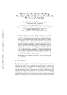 Multimodal Classification with Deep Convolutional-Recurrent Neural
  Networks for Electroencephalography