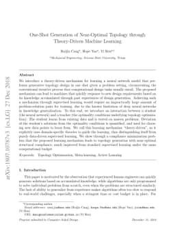 One-Shot Generation of Near-Optimal Topology through Theory-Driven
  Machine Learning