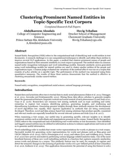 Clustering Prominent People and Organizations in Topic-Specific Text
  Corpora