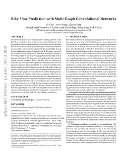 Bike Flow Prediction with Multi-Graph Convolutional Networks