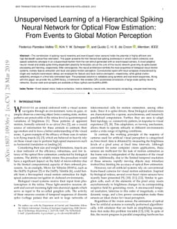 Unsupervised Learning of a Hierarchical Spiking Neural Network for
  Optical Flow Estimation: From Events to Global Motion Perception