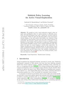 Sidekick Policy Learning for Active Visual Exploration