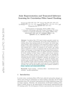 Joint Representation and Truncated Inference Learning for Correlation
  Filter based Tracking