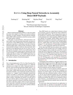 ROPNN: Detection of ROP Payloads Using Deep Neural Networks