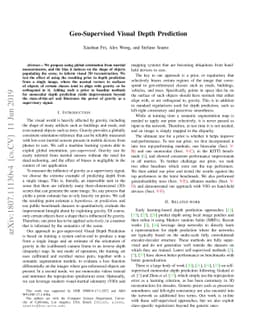 Geo-Supervised Visual Depth Prediction