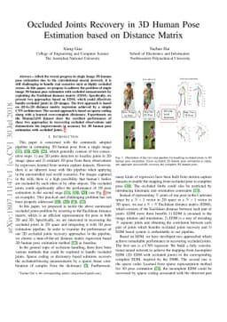 Occluded Joints Recovery in 3D Human Pose Estimation based on Distance
  Matrix