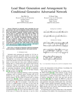 Lead Sheet Generation and Arrangement by Conditional Generative
  Adversarial Network