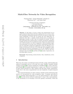 Multi-Fiber Networks for Video Recognition