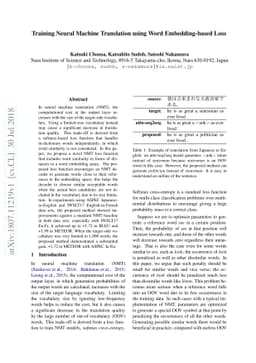 Training Neural Machine Translation using Word Embedding-based Loss