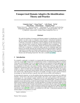 Unsupervised Domain Adaptive Re-Identification: Theory and Practice