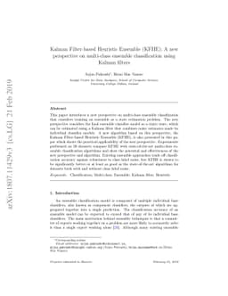 Kalman Filter-based Heuristic Ensemble (KFHE): A new perspective on
  multi-class ensemble classification using Kalman filters