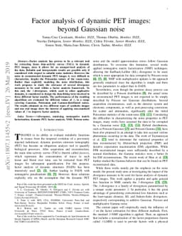 Factor analysis of dynamic PET images: beyond Gaussian noise