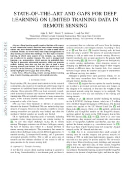 State-of-the-art and gaps for deep learning on limited training data in
  remote sensing