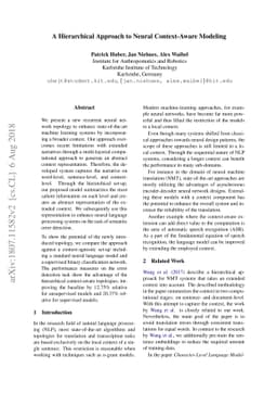 A Hierarchical Approach to Neural Context-Aware Modeling