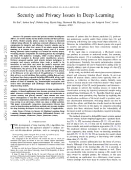 Security and Privacy Issues in Deep Learning