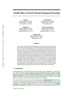 Gender Bias in Neural Natural Language Processing