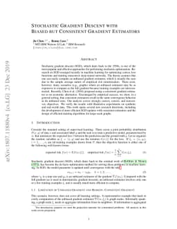 Stochastic Gradient Descent with Biased but Consistent Gradient
  Estimators
