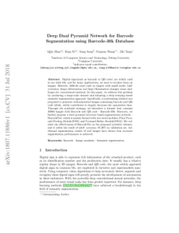 Deep Dual Pyramid Network for Barcode Segmentation using Barcode-30k
  Database