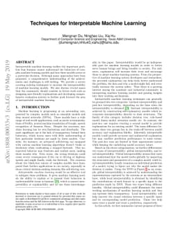 Techniques for Interpretable Machine Learning