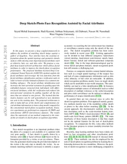 Deep Sketch-Photo Face Recognition Assisted by Facial Attributes