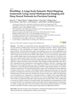 WeedMap: A large-scale semantic weed mapping framework using aerial
  multispectral imaging and deep neural network for precision farming