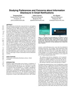 Studying Preferences and Concerns about Information Disclosure in Email
  Notifications