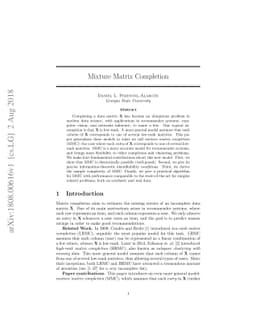 Mixture Matrix Completion