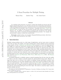 A Scan Procedure for Multiple Testing