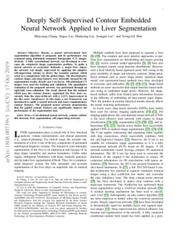 Deeply Self-Supervised Contour Embedded Neural Network Applied to Liver
  Segmentation