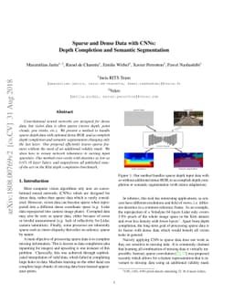 Sparse and Dense Data with CNNs: Depth Completion and Semantic
  Segmentation