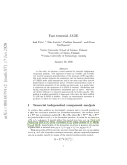 Fast tensorial JADE