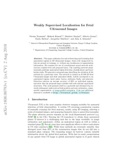 Weakly Supervised Localisation for Fetal Ultrasound Images