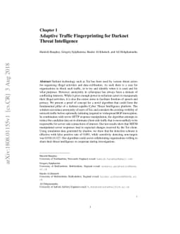 Adaptive Traffic Fingerprinting for Darknet Threat Intelligence