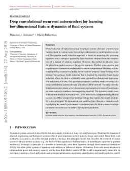 Deep convolutional recurrent autoencoders for learning low-dimensional
  feature dynamics of fluid systems