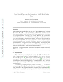 Deep Neural Network for Analysis of DNA Methylation Data