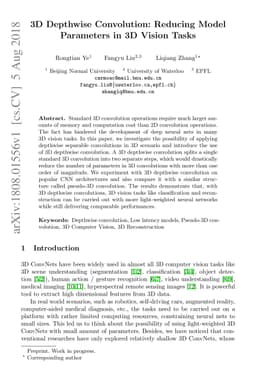 3D Depthwise Convolution: Reducing Model Parameters in 3D Vision Tasks
