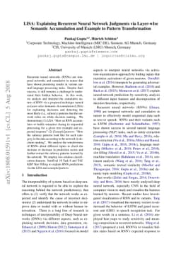 LISA: Explaining Recurrent Neural Network Judgments via Layer-wIse
  Semantic Accumulation and Example to Pattern Transformation