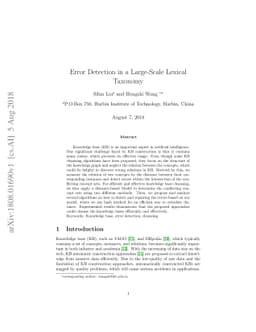 Error Detection in a Large-Scale Lexical Taxonomy
