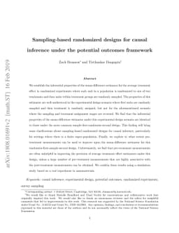 Sampling-based randomized designs for causal inference under the
  potential outcomes framework