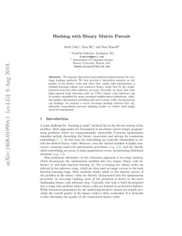 Hashing with Binary Matrix Pursuit
