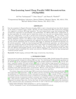 Non-Learning based Deep Parallel MRI Reconstruction (NLDpMRI)