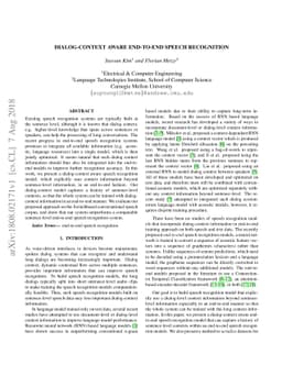 Dialog-context aware end-to-end speech recognition