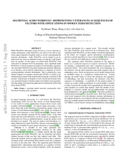 Segmental Audio Word2Vec: Representing Utterances as Sequences of
  Vectors with Applications in Spoken Term Detection
