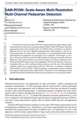 SAM-RCNN: Scale-Aware Multi-Resolution Multi-Channel Pedestrian
  Detection