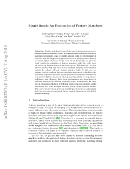 MatchBench: An Evaluation of Feature Matchers