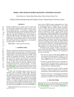 ODSQA: Open-domain Spoken Question Answering Dataset