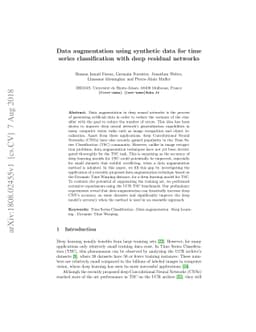 Data augmentation using synthetic data for time series classification
  with deep residual networks