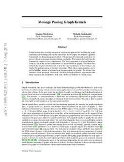 Message Passing Graph Kernels