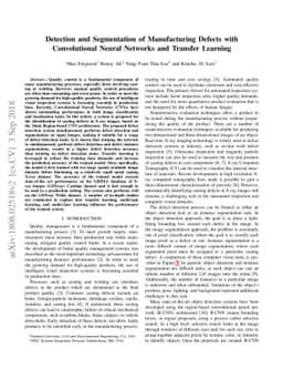 Detection and Segmentation of Manufacturing Defects with Convolutional
  Neural Networks and Transfer Learning