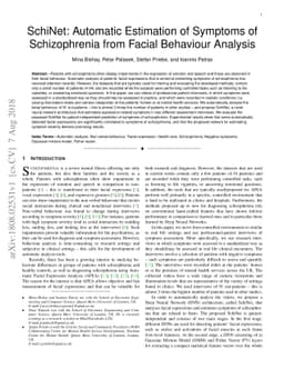 SchiNet: Automatic Estimation of Symptoms of Schizophrenia from Facial
  Behaviour Analysis